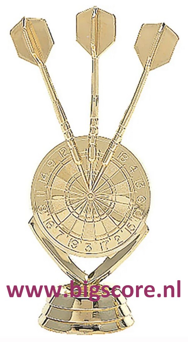 Dartbord + 3 pijlen Figuur 5006 Goud